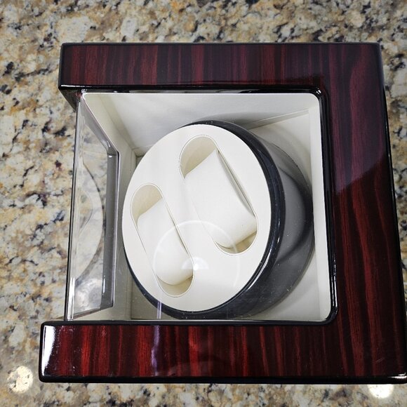 Ga Rcan Watch Winder Box Ebony Pattern Mechanical Automatic Winding Device - Picture 5 of 12